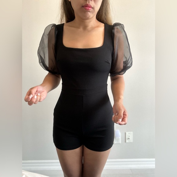 Black romper with princess sleeve - Picture 1 of 5
